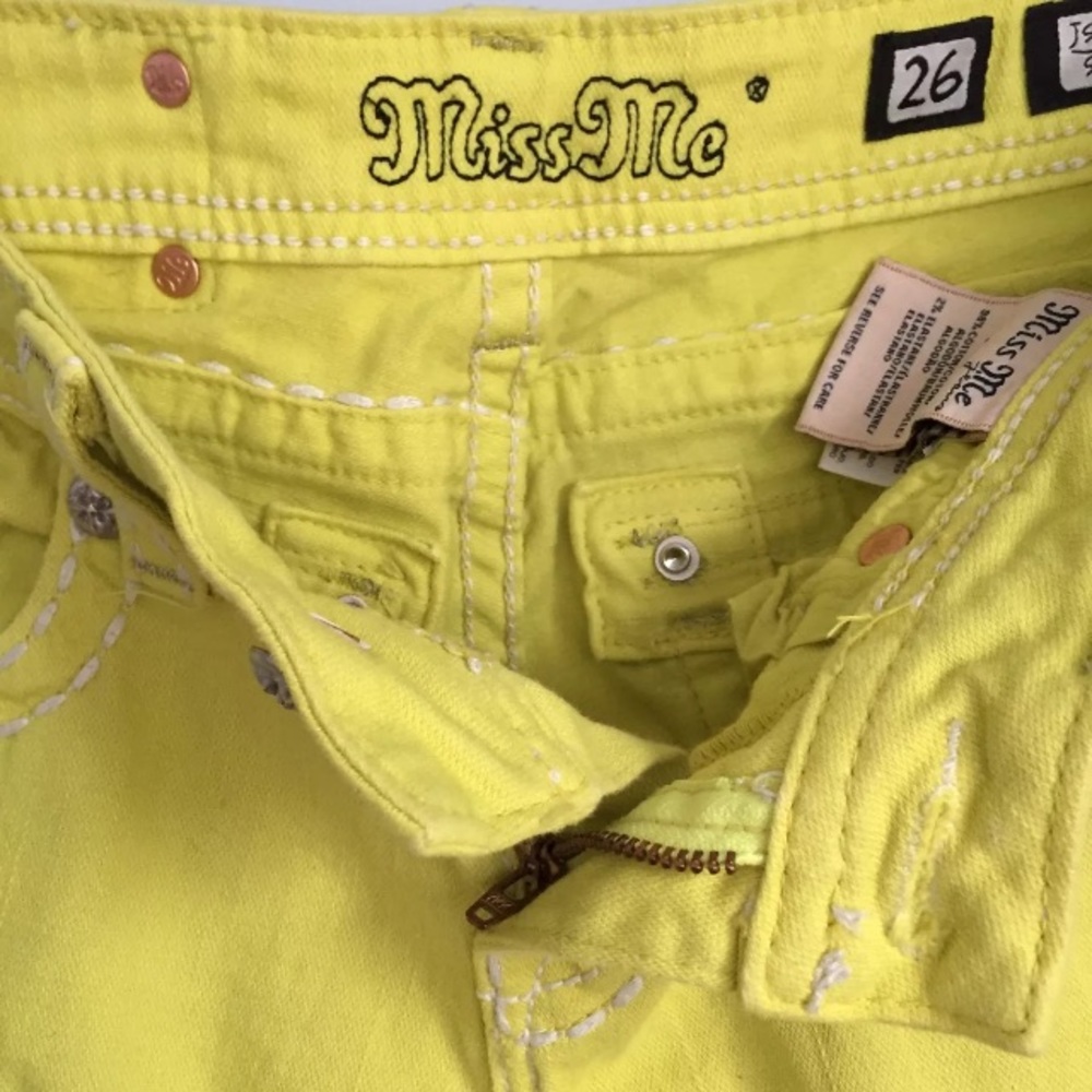 Miss Me Lemon Yellow Skinny Jeans - Picture 6 of 8